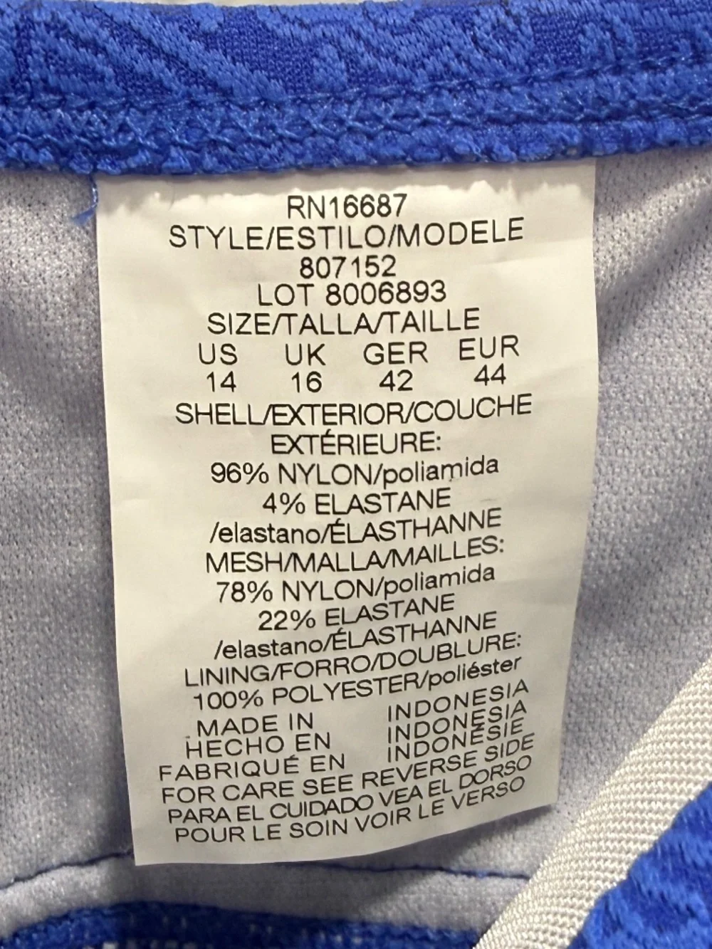 Blue Tankini Top by Swim Solutions, Size 14, NWT - Picture 2 of 4